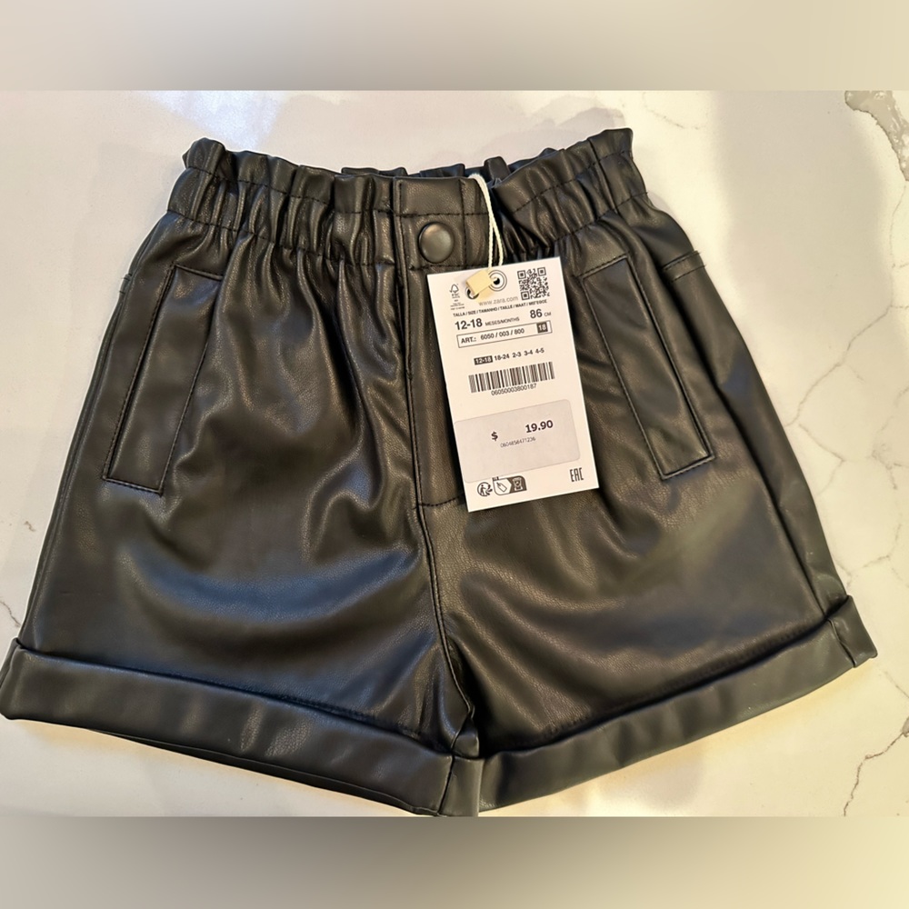 faux leather baby shorts from zara